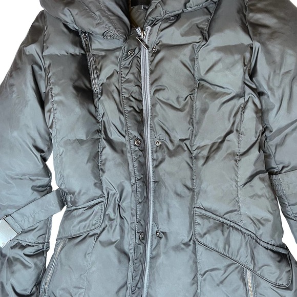 Cole Haan Long Down Belted Black Puffer Jacket SMALL - Picture 6 of 12